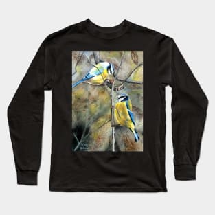 Blue-tits in the garden Long Sleeve T-Shirt